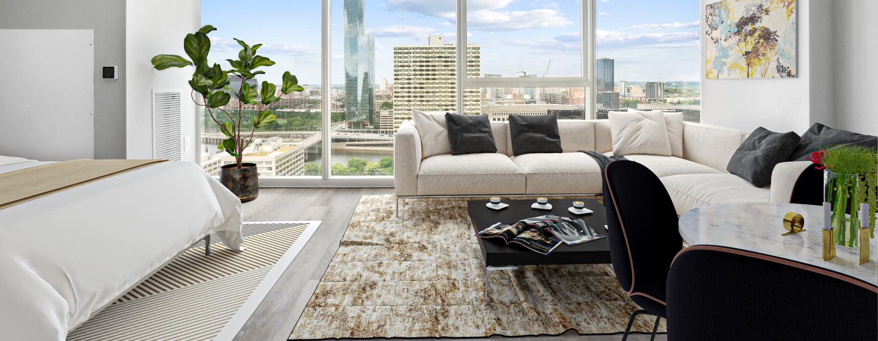 city views from studio apartment