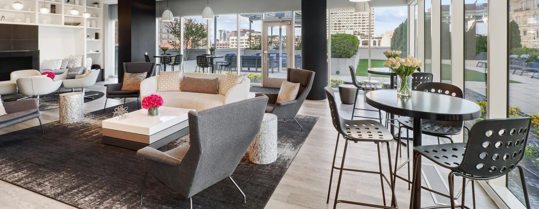 fireside seating in clubroom