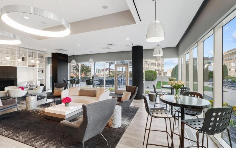 fireside seating in clubroom